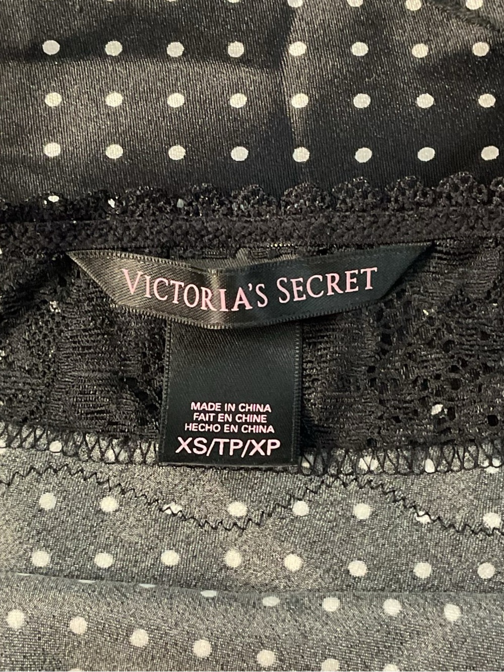 Victoria's Secret XS Black Satin Polka Dot Sexy Chemise Lace Slip Y2K - Picture 9 of 16
